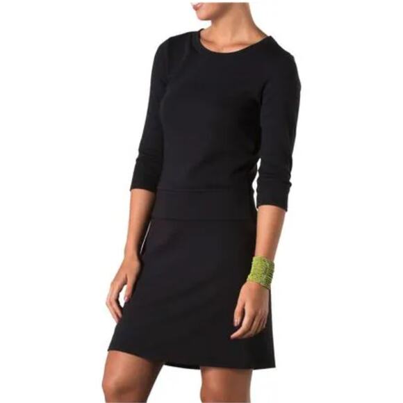 Toad & Co Black Scoopneck 3/4 Sleeve Zip Pocket Dress - Picture 1 of 8